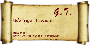 Gönye Tivadar névjegykártya